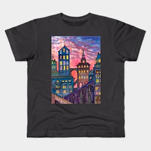 Watercolor cities Kids T-Shirt